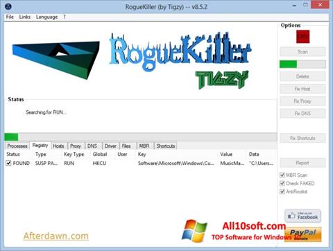 Screenshot RogueKiller Windows 10