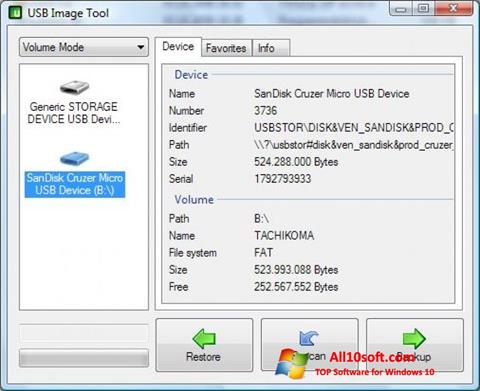 Screenshot USB Image Tool Windows 10