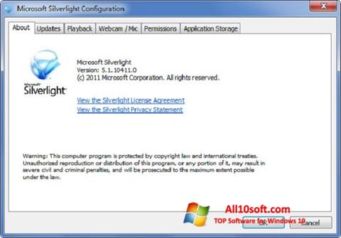 Screenshot Microsoft Silverlight Windows 10