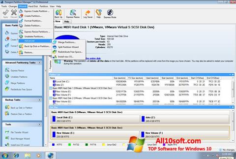 Screenshot Paragon Partition Manager Windows 10