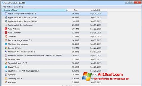 Screenshot Geek Uninstaller Windows 10
