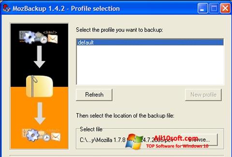 Screenshot MozBackup Windows 10