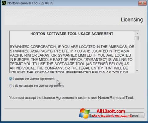 Screenshot Norton Removal Tool Windows 10