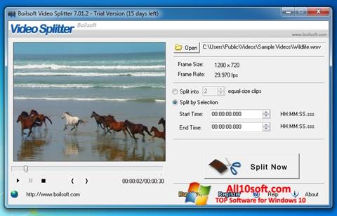 Screenshot Boilsoft Video Splitter Windows 10